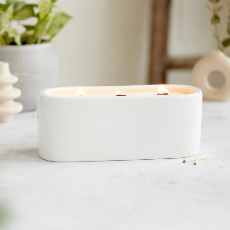 White Baguette Candle