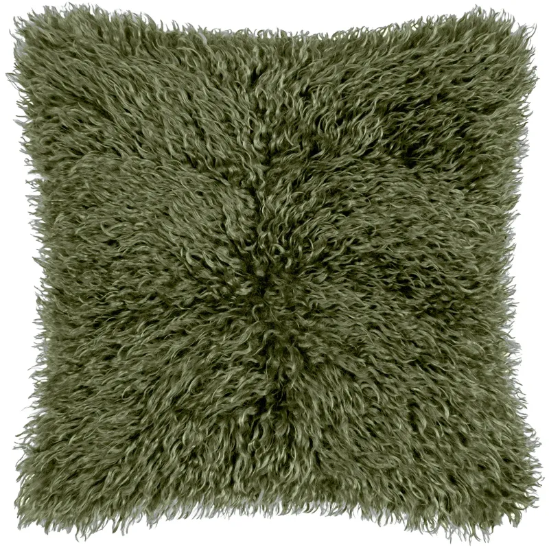 Rowan Faux Fur Cushion Khaki