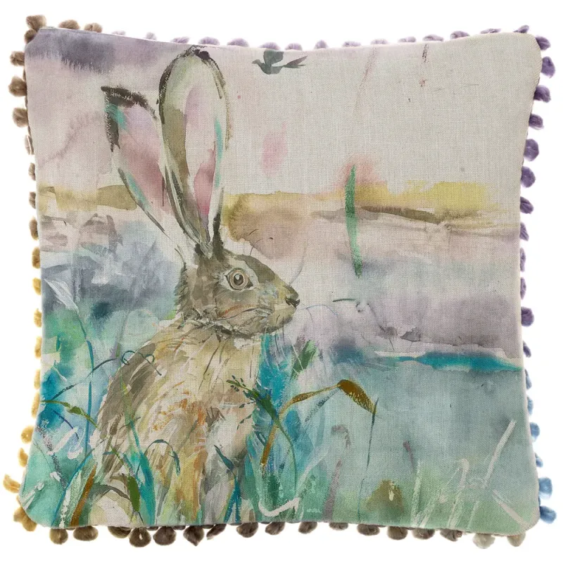 Morning Hare Printed Cushion Natural