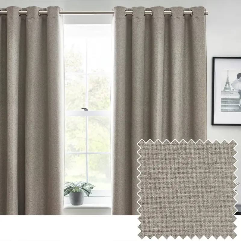 Dawn 100% Blackout Thermal Eyelet Curtains Grey
