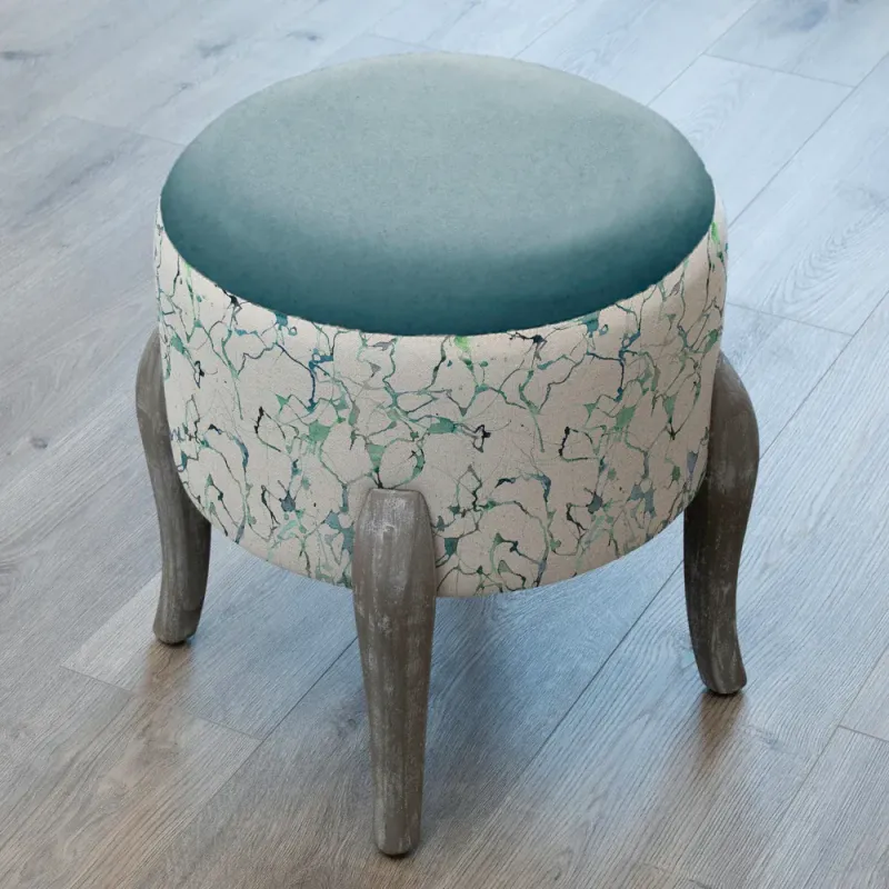 Carrara Printed Finn Footstool Ocean