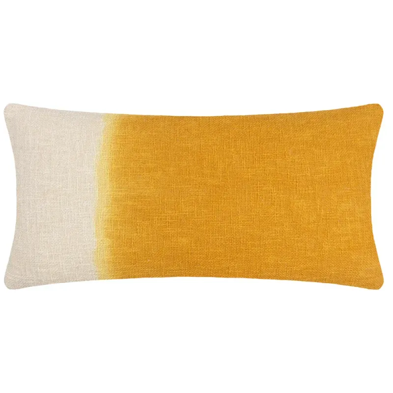 Mizu Rectangular Dip Dye Cushion Ochre