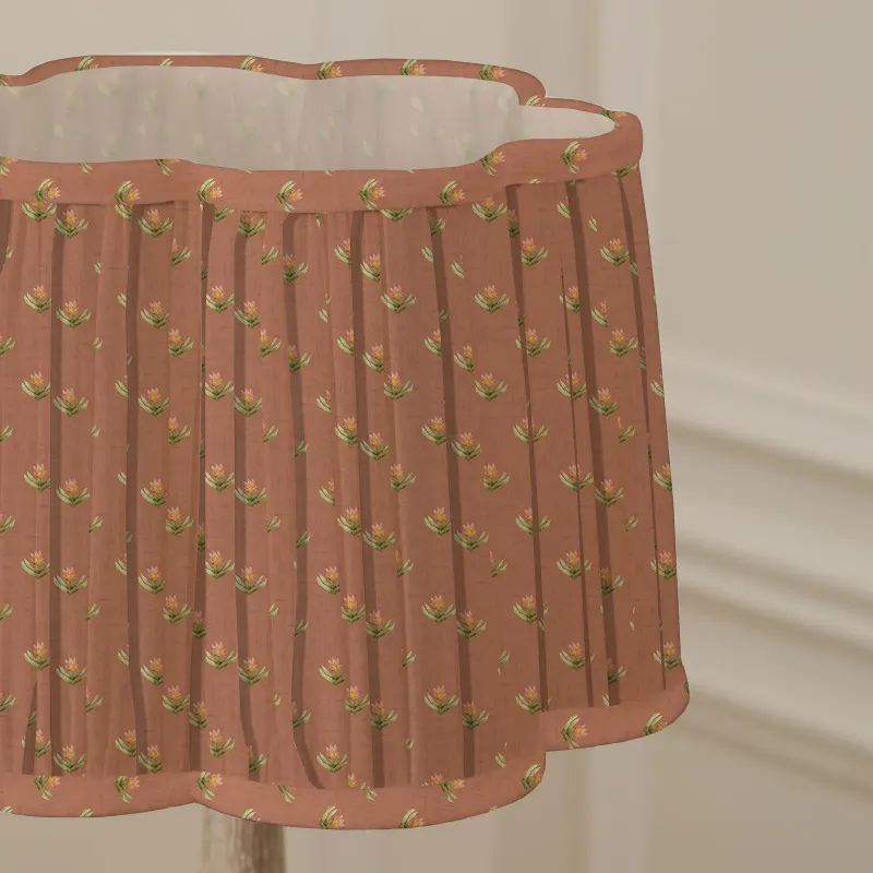 Raja Pleated Scalloped Lamp Shade Terracotta