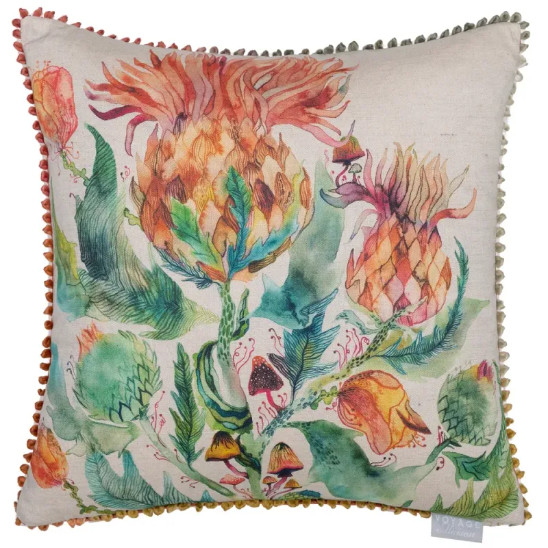 Enchanting Thistle Printed Cushion Marigold