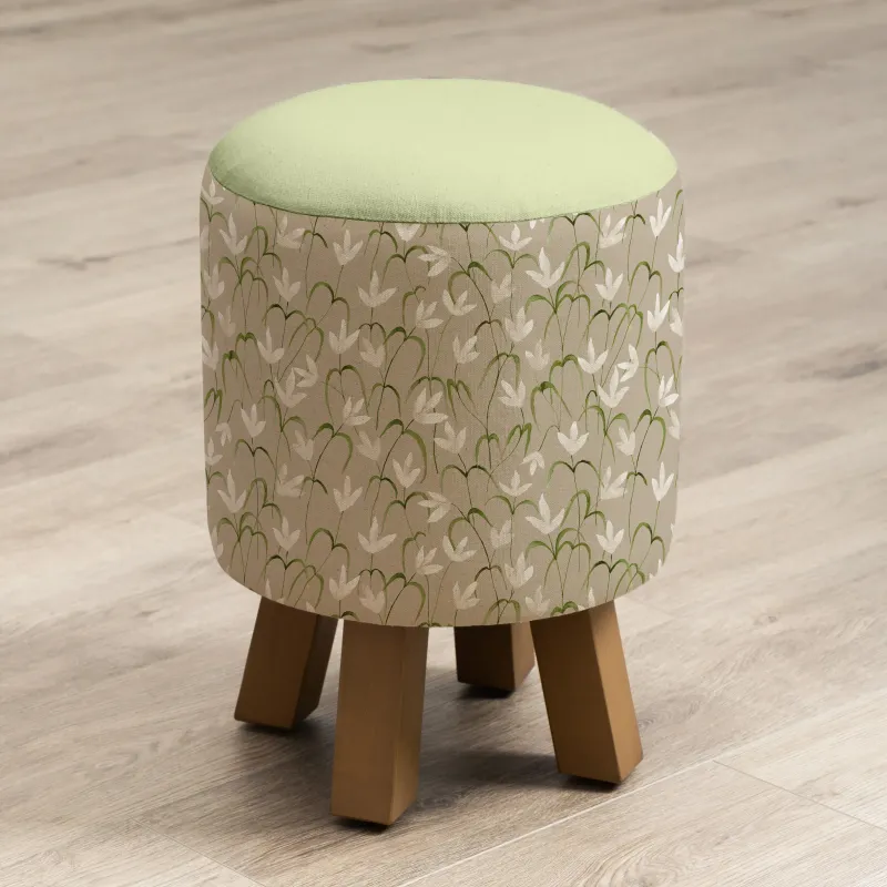 Fresia Monty Round Footstool Stone