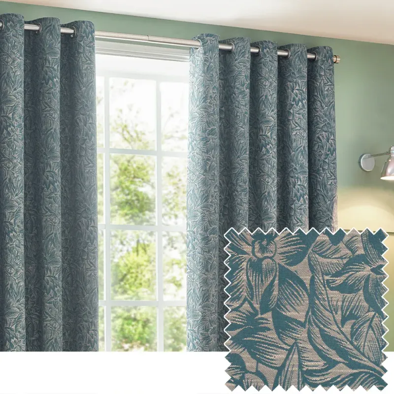 Grantley Jacquard Eyelet Curtains Wedgewood