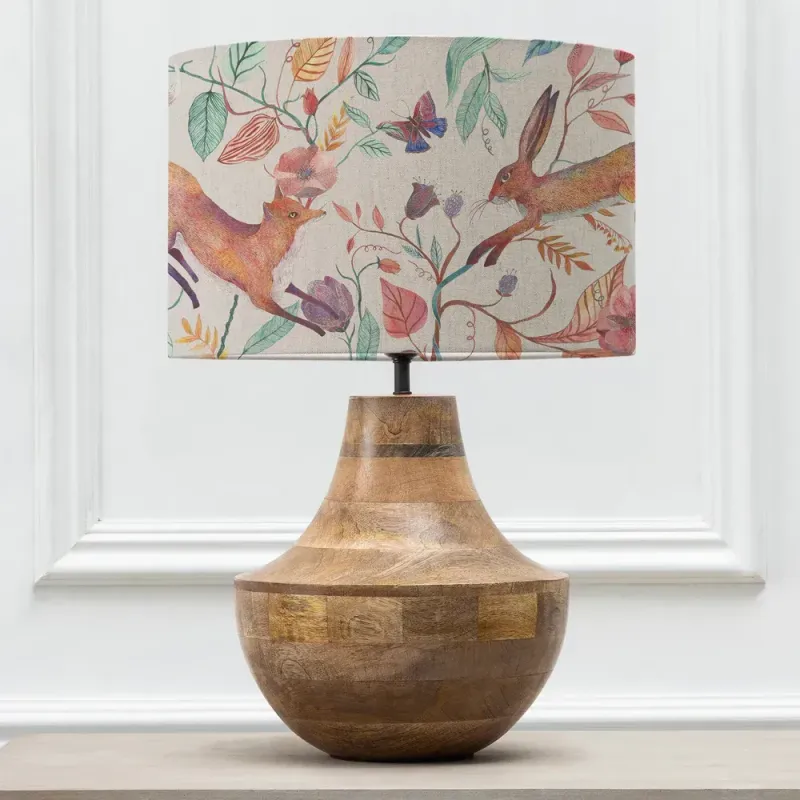Leaping Into The Fauna Eva & Leven Complete Table Lamp Mango/Linen