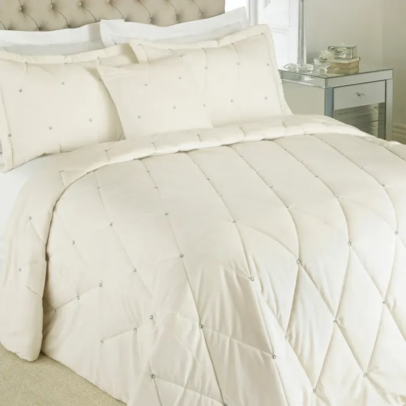 New Diamante Bedspread Cream