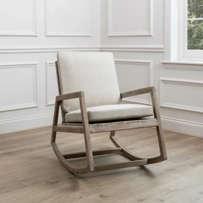Jonas Rocker Mango Wood Chair Grey wash
