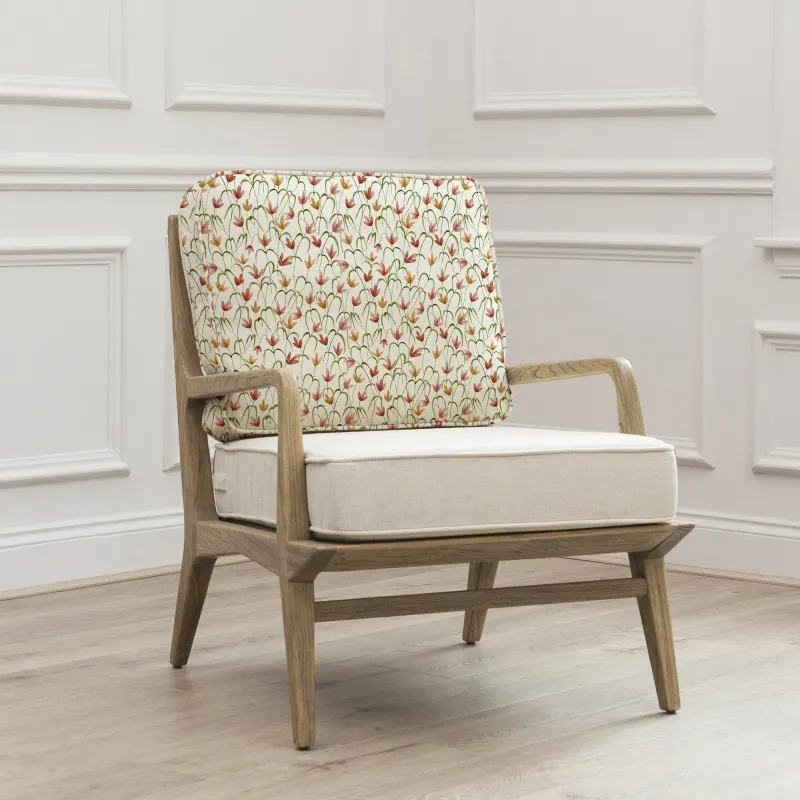Fresia Printed Idris Chair Linen
