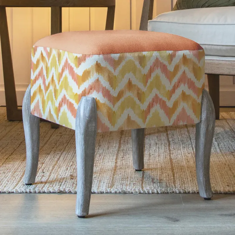Savannah Printed Ralf Footstool Amber