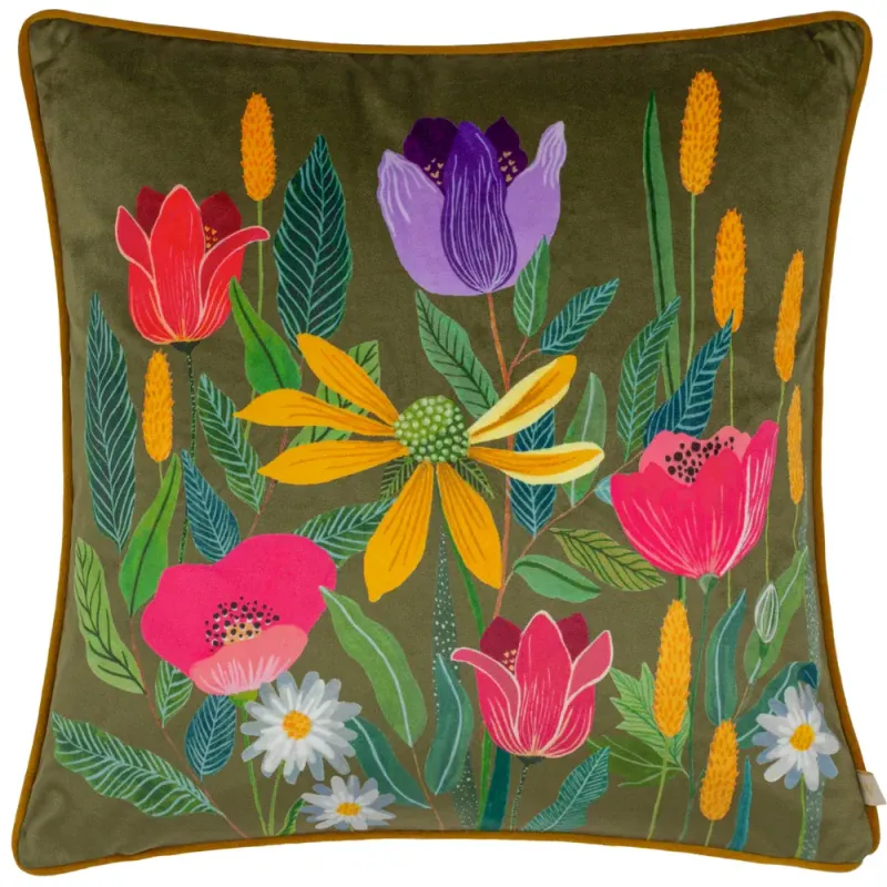 House of Bloom Celandine Cushion Olive