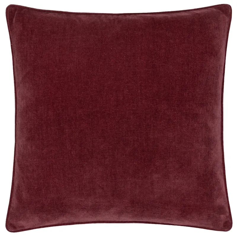 Heavy Chenille Piped Cushion Beetroot