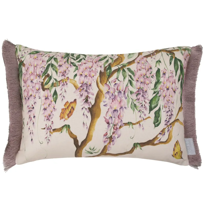 Mariposa Printed Ruched Cushion Cream
