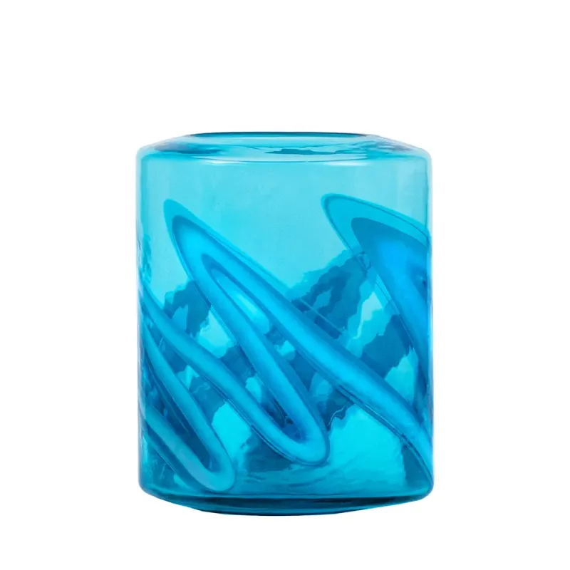 Elbe Hand-Blown Vase Aqua