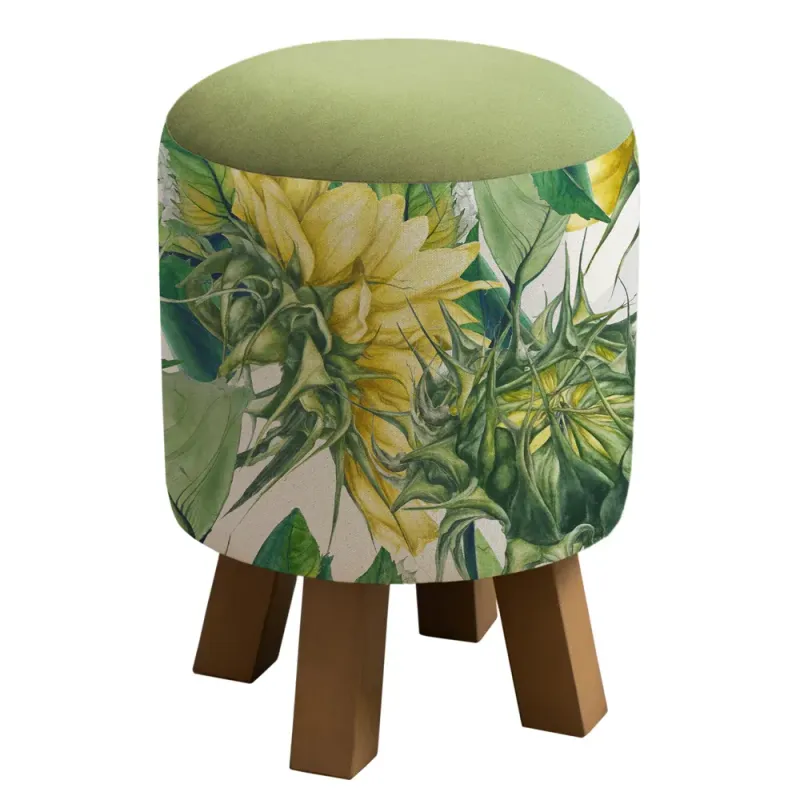 Easton Monty Round Footstool Fern