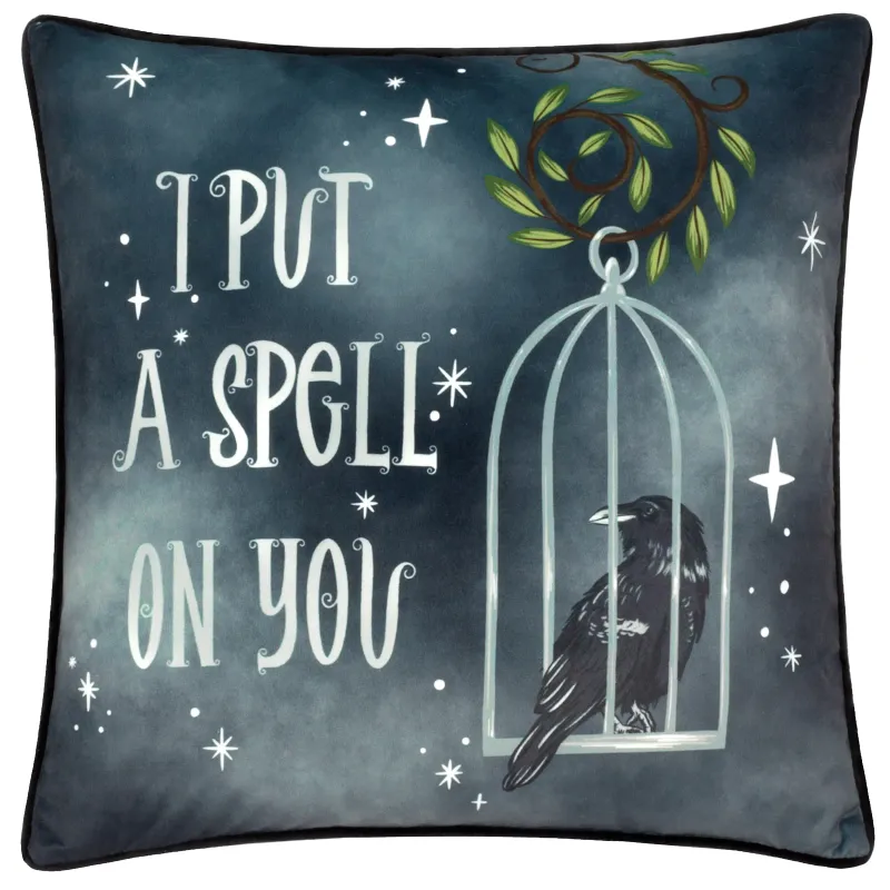 Spell On You Velvet Piped Cushion Black