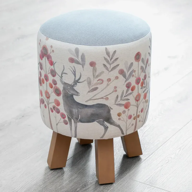Edo Monty Round Footstool Mulberry