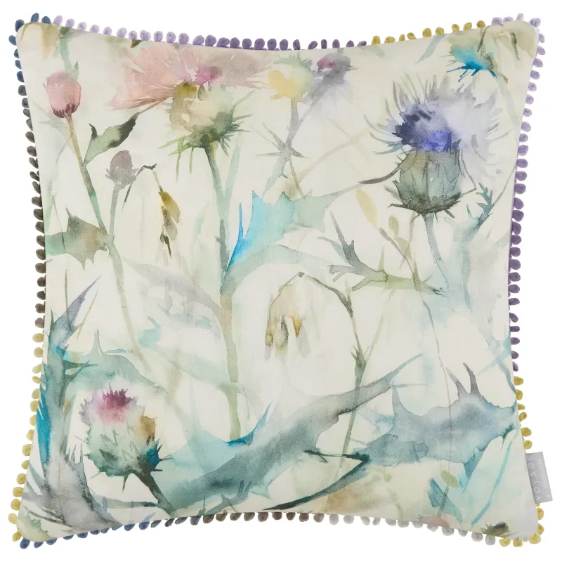 Cirsium Printed Cushion Damson/Cream
