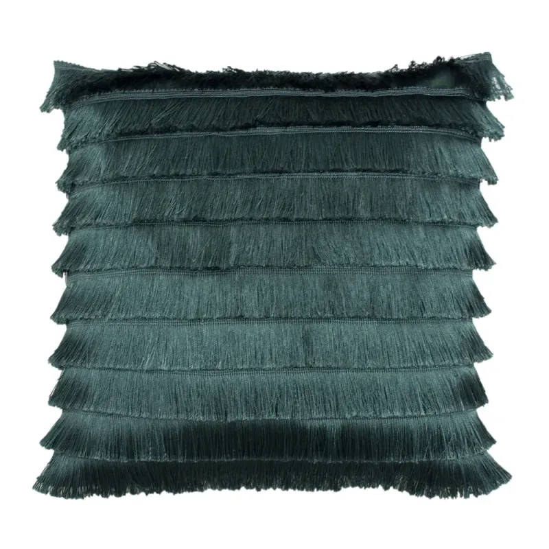 Flicker Fringed Cushion Teal