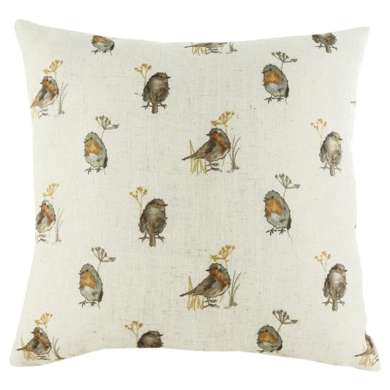 Oakwood Robins Repeat Square Cushion Multicolour