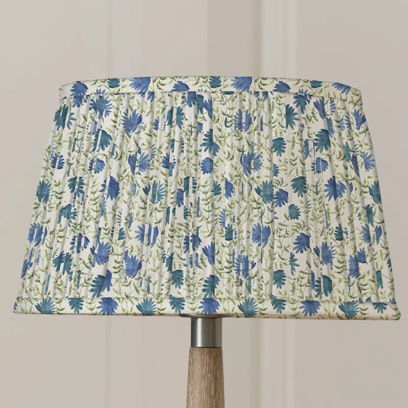 Elai Pleated Tapered Lamp Shade Denim