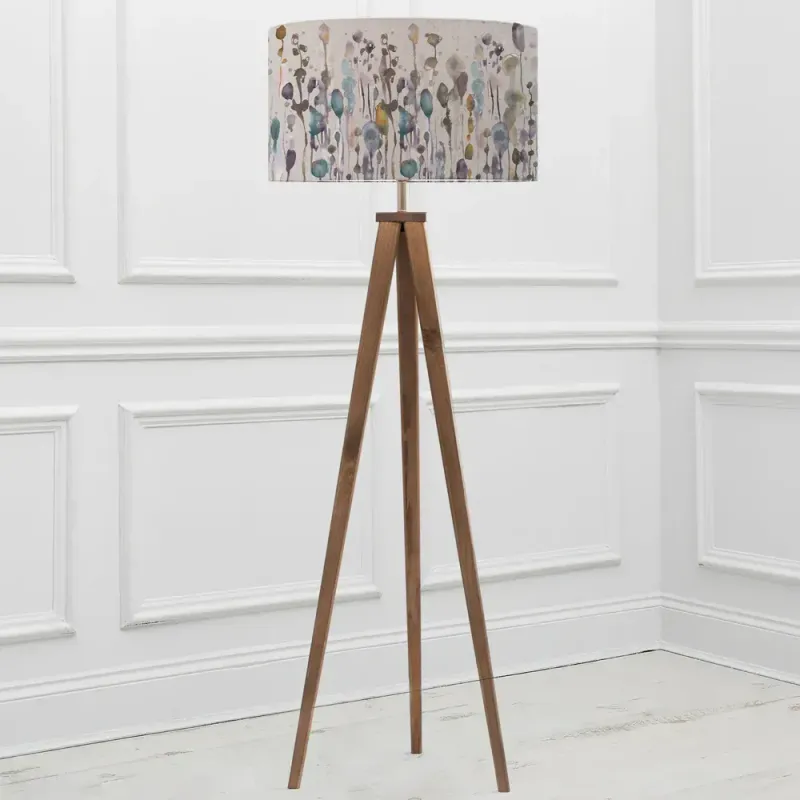 Hedgerow Eva & Solensis Complete Floor Lamp Grey/Linen