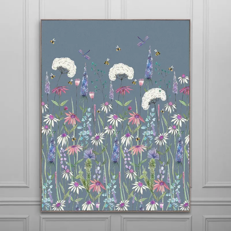 Hermione Framed Canvas Bluebell