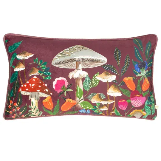 Wild Garden Mushrooms Cushion
