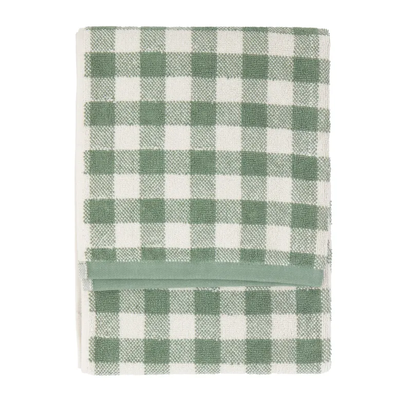 Barton Gingham Check Towels Forest Set Of 3