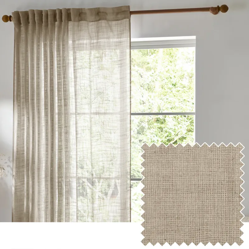 Cirrus Woven Sheer Curtain Panel Linen