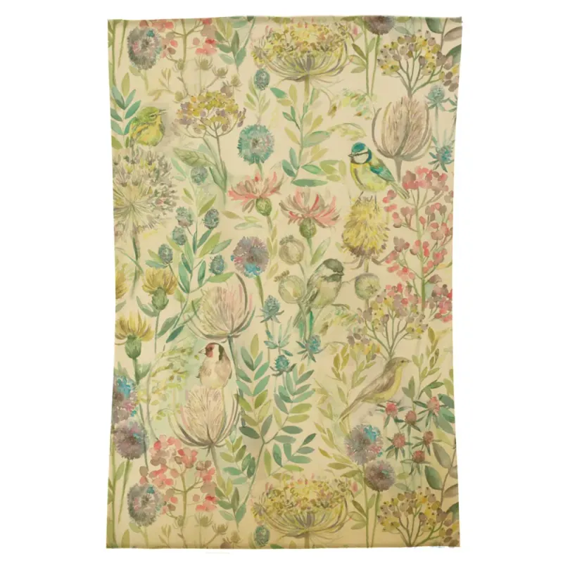 Morning Chorus Printed Wool Rug Blue