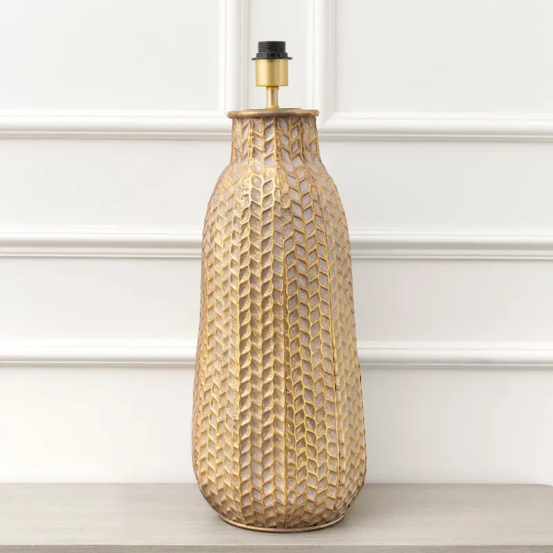 Serena Lamp Base Gold/Whitewash