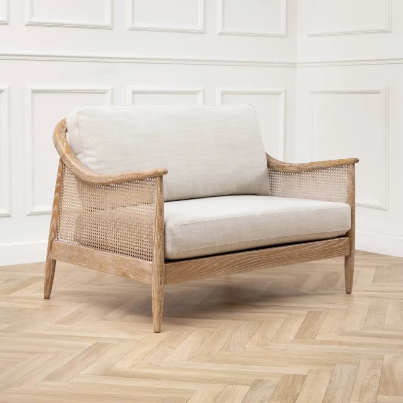 Remi 2-Seater Rattan Chair Linen