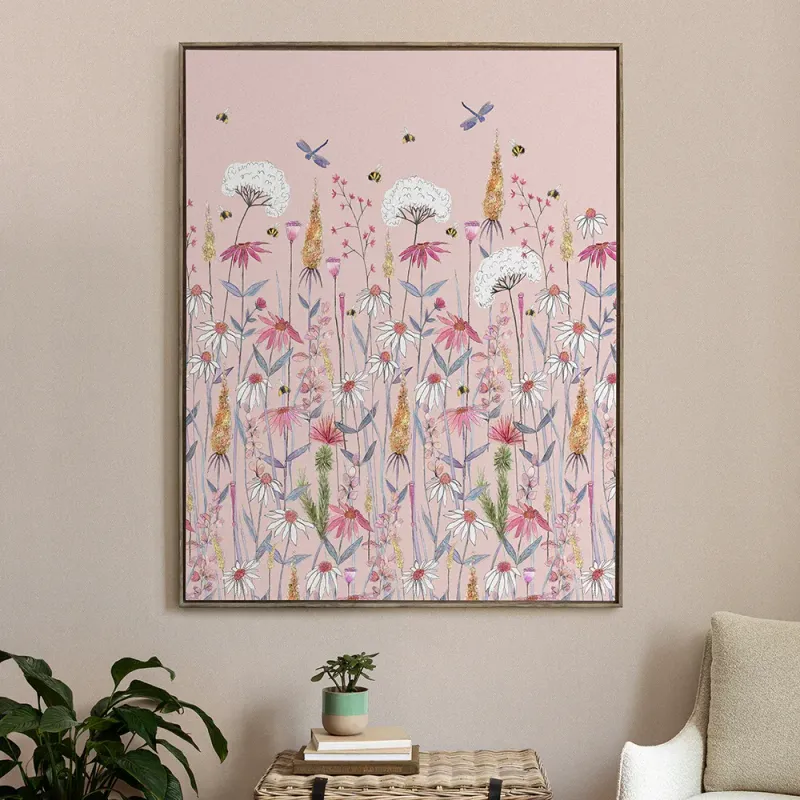 Hermione Framed Canvas Blush 141cm x 112cm