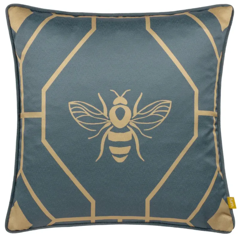 Bee Deco Geometric Cushion French Blue 7 Colours
