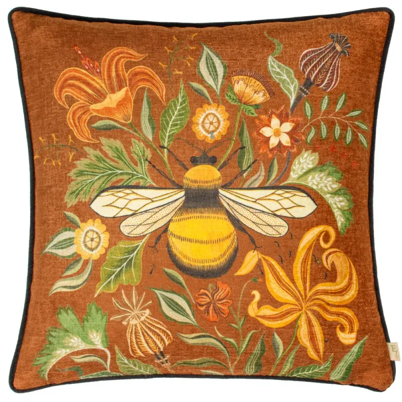 Hawthorn Bee Cushion Ginger