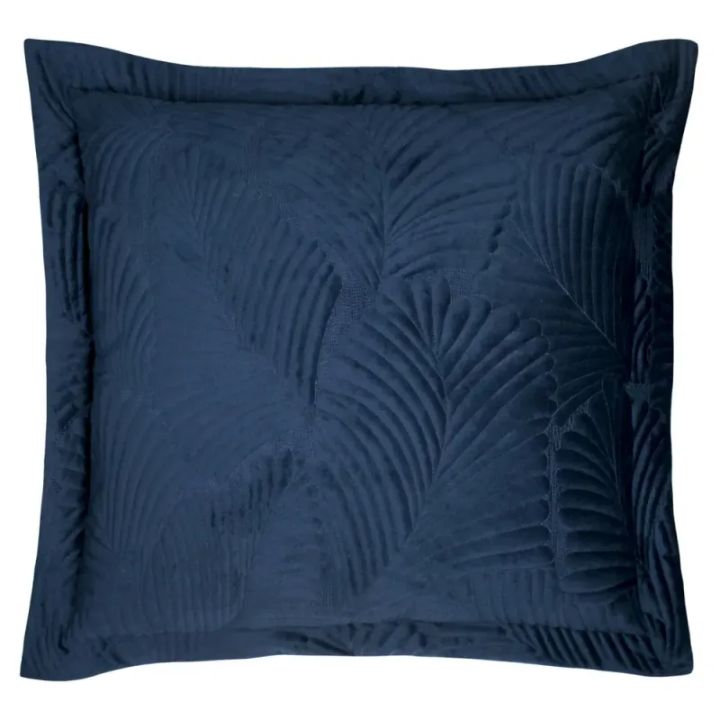 Palmeria Quilted Velvet Cushion Navy