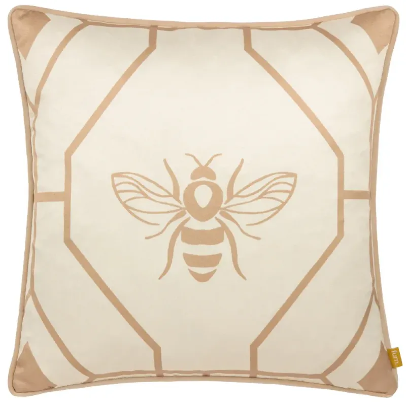Bee Deco Geometric Cushion Champagne