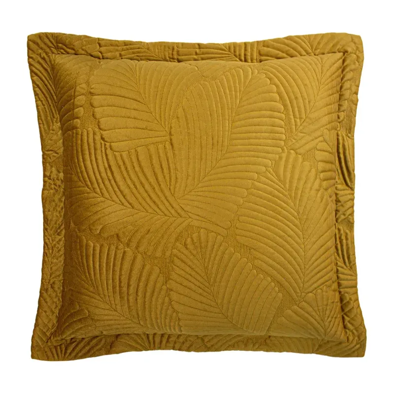 Palmeria Quilted Velvet Cushion Gold