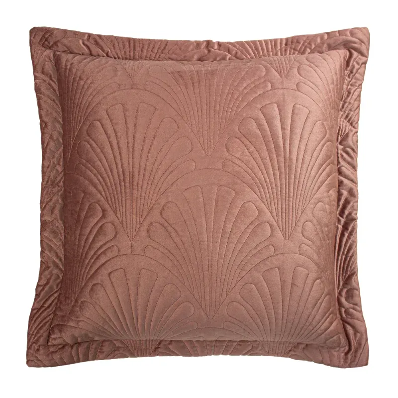 Palmeria Quilted Velvet Cushion Blush