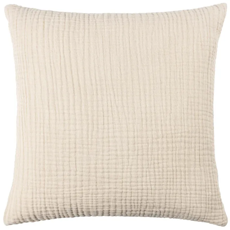 Lark Muslin Crinkle Cotton Cushion Natural