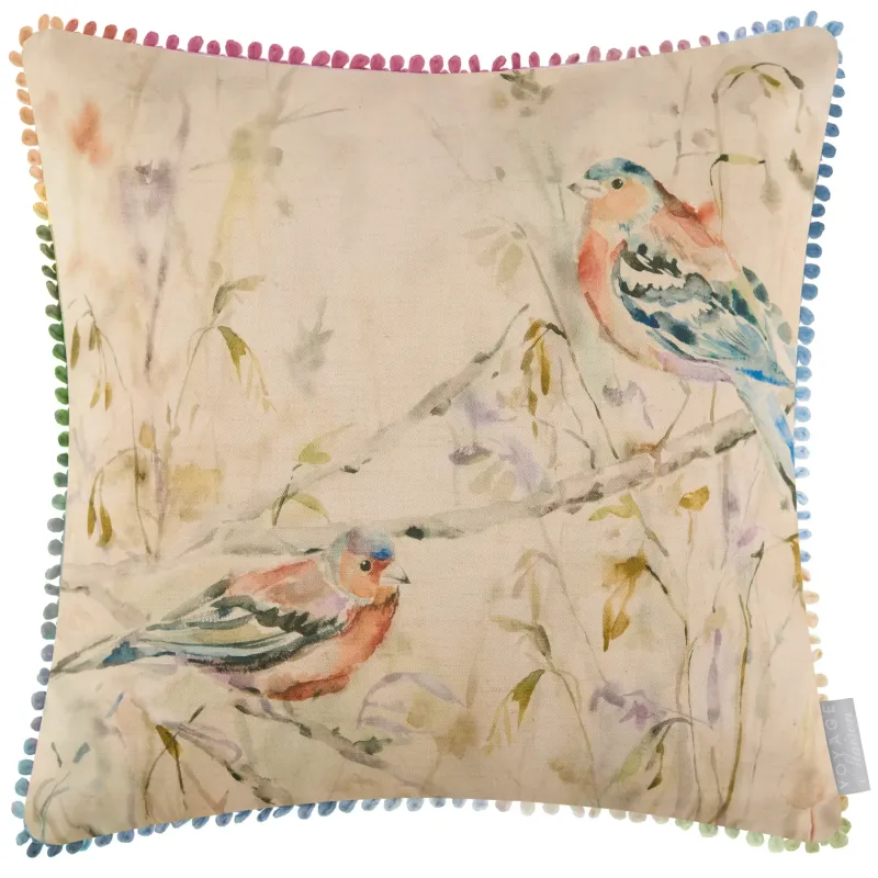 Chaffinch Printed Cushion Natural