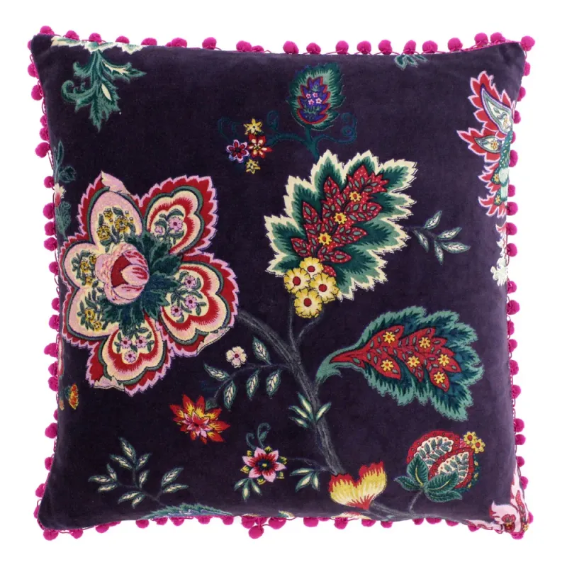Palampur Velvet Cushion Damson