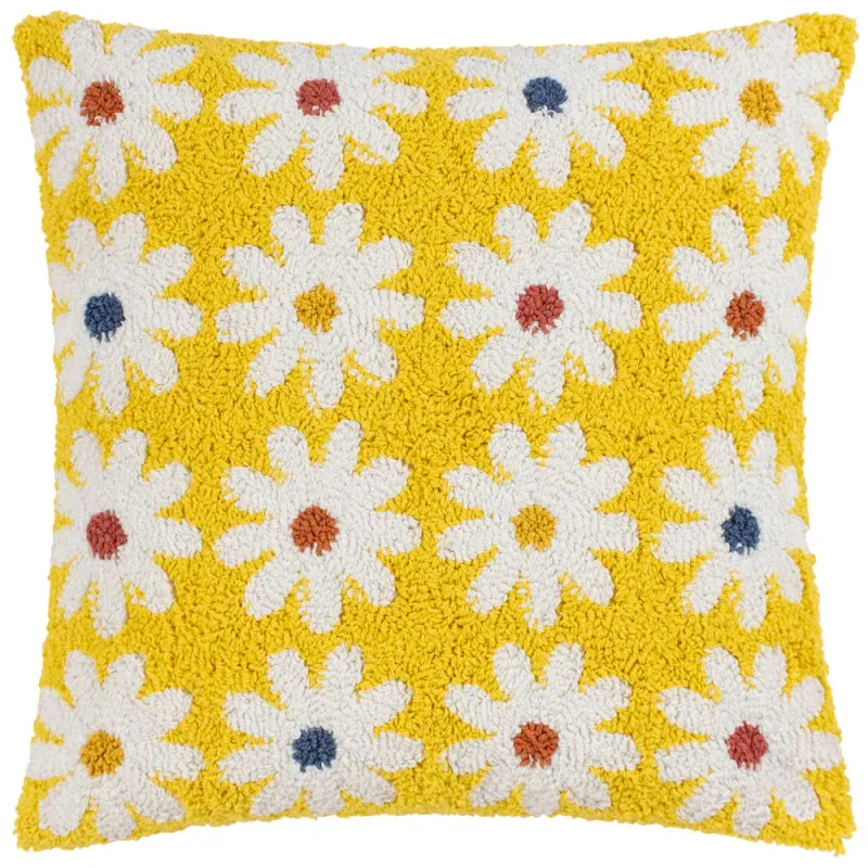 Daisy New Knitted Cushion Mellow Yellow