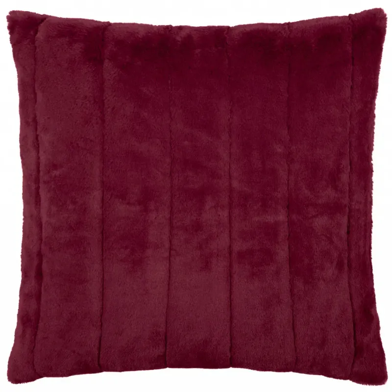 Empress Faux Fur Cushion   45 x 45 Ruby