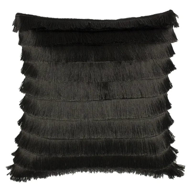 Flicker Fringed Cushion Graphite