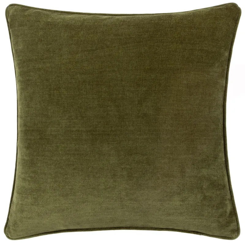 Heavy Chenille Piped Cushion Olive