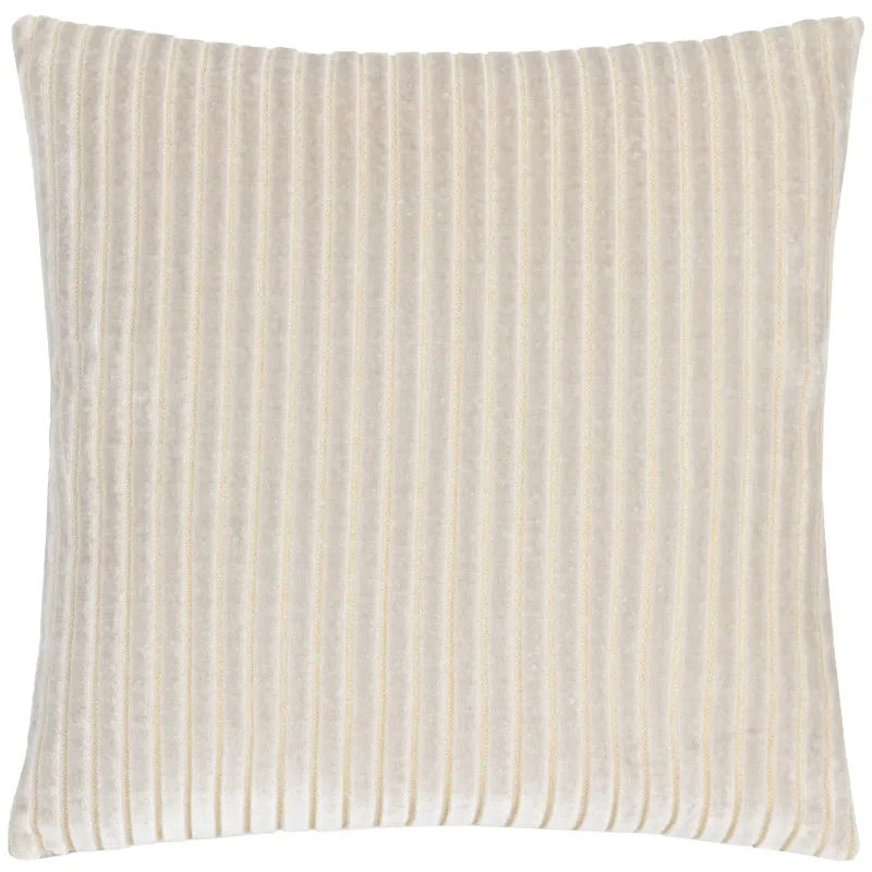 Savoy Stripe Velvet Cushion Oyster