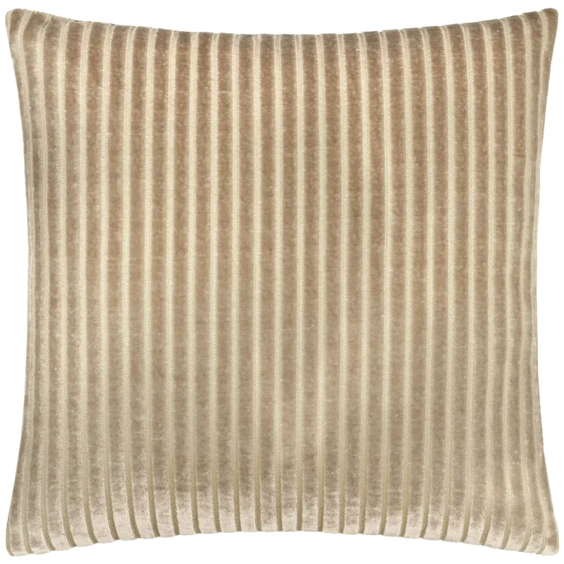 Savoy Stripe Velvet Cushion Mink